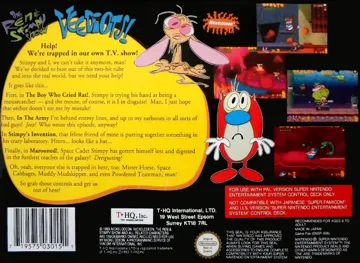 Ren & Stimpy Show, The - Veediots! (Europe) box cover back